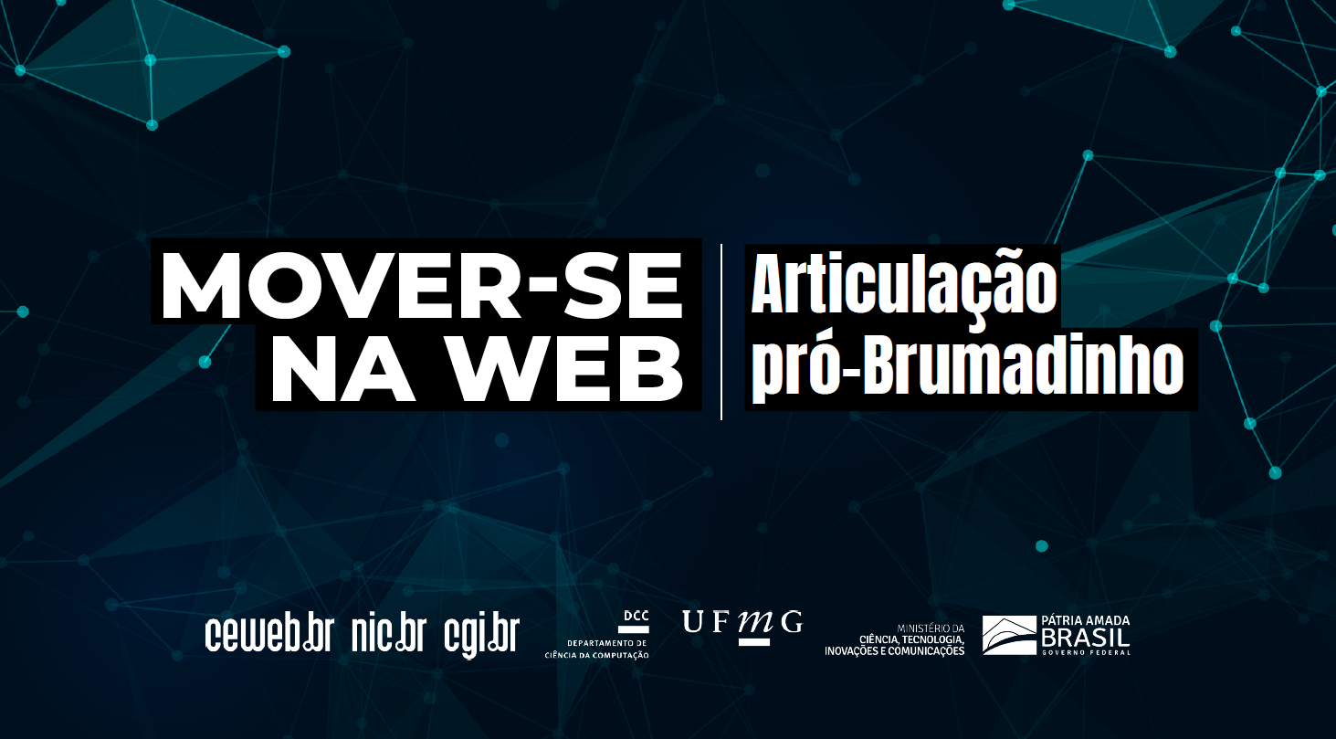 Imagem com texto: Mover-se na Web - Articulação pró-Brumadinho